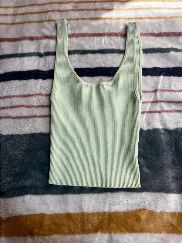 ZARA Light Green Tank Top Lime - Image 5
