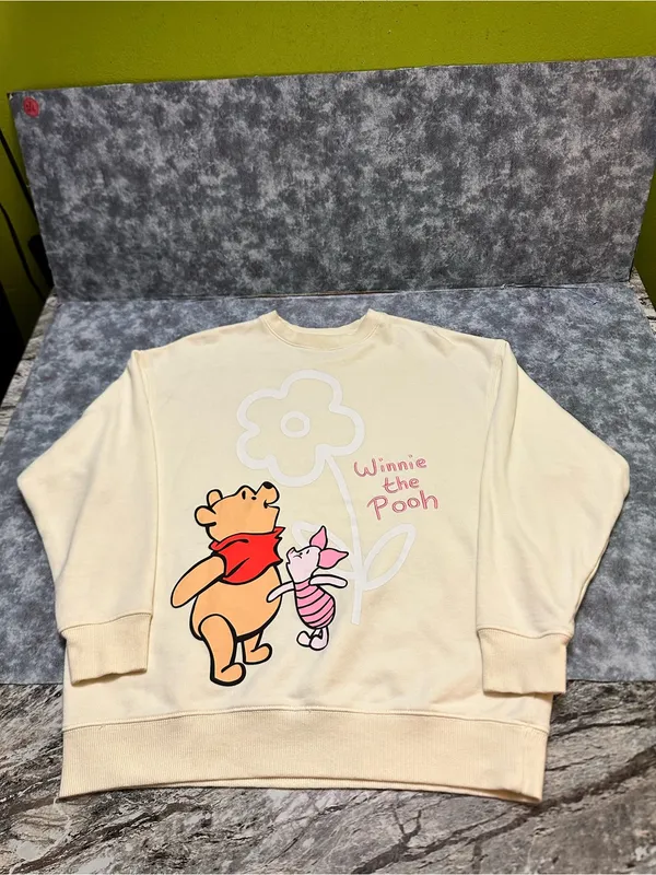 Disney Cream Winnie the Pooh & Piglet Crewneck Sweatshirt XXS - Image 2