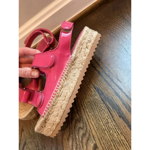 Reformation Trinity Sport Espadrille Patent Leather Hot Pink Sz 7 NEW - Image 14