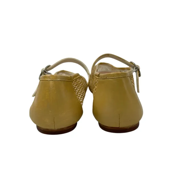 Aldo Gold Fishnet Round Toe Adjustable Buckle Strap Mary Jane Flats Shoes 8.5 - Image 3