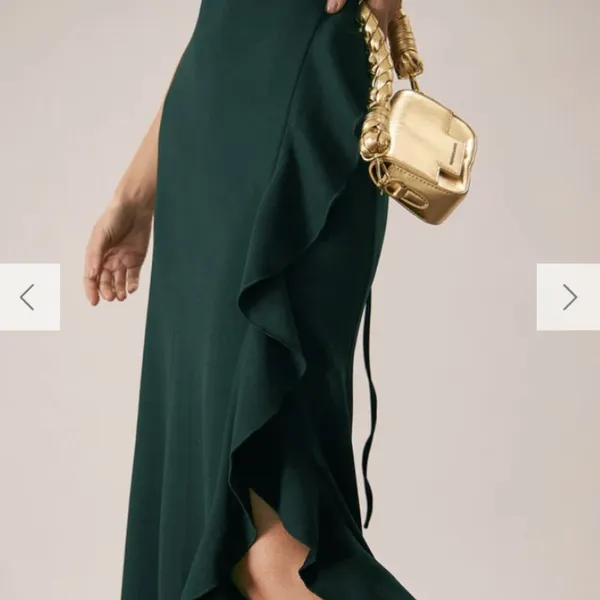 RIHOAS The Green Ruffle Cross Back Strap Maxi Dress 3 - Image 5