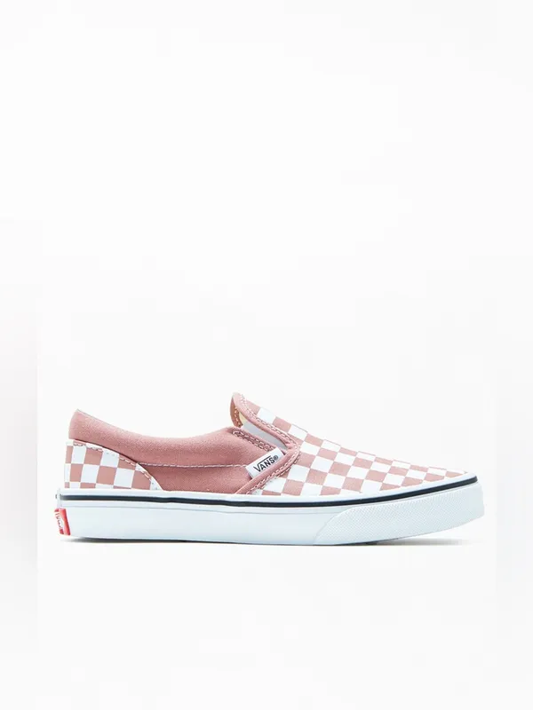 Vans Classic Slip-On mauve pink & white checkerboard unisex sneakers - Image 3