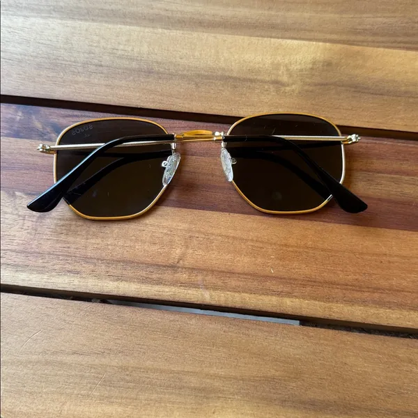 Sojos Gold and Black Square Sunglasses - Image 2