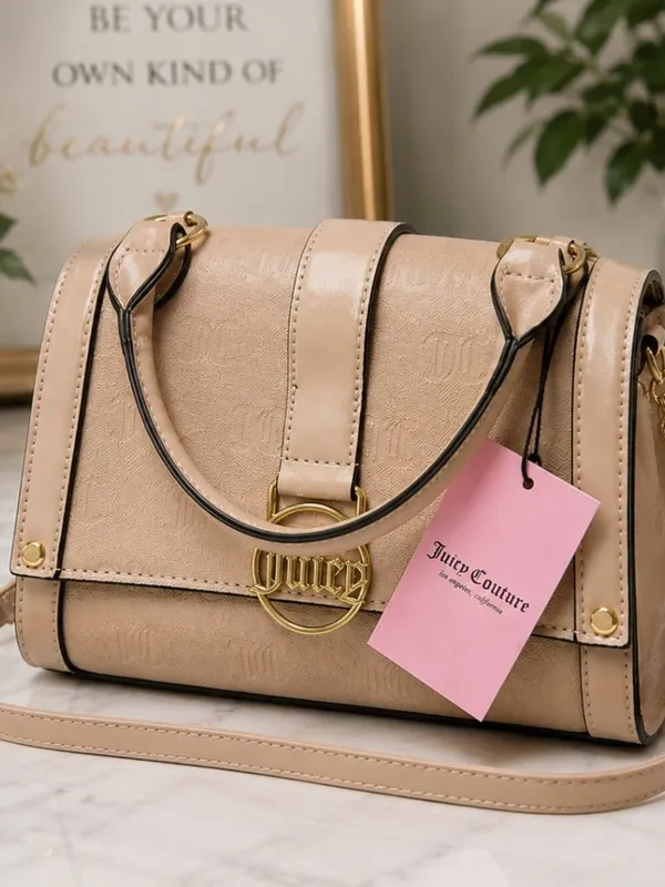 Juicy Couture Cafe Fancy Flap Tan Crossbody Bag NWT - Image 5