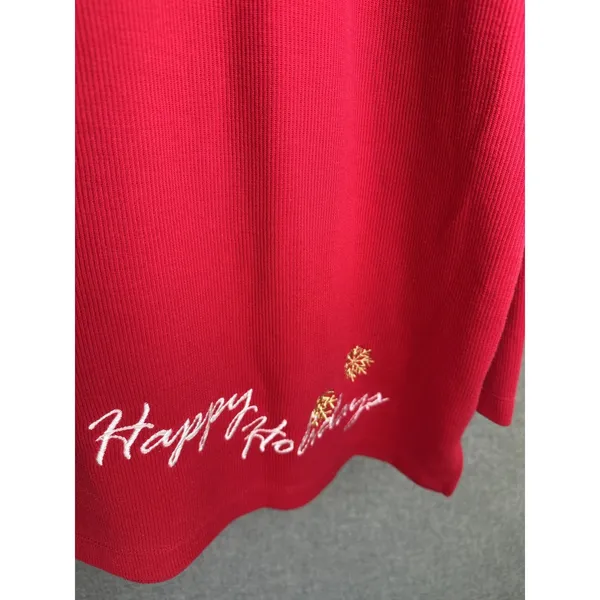 Vintage White Stag XL Sweatshirt Womens Christmas‎ Holiday Stockings Red Top - Image 7