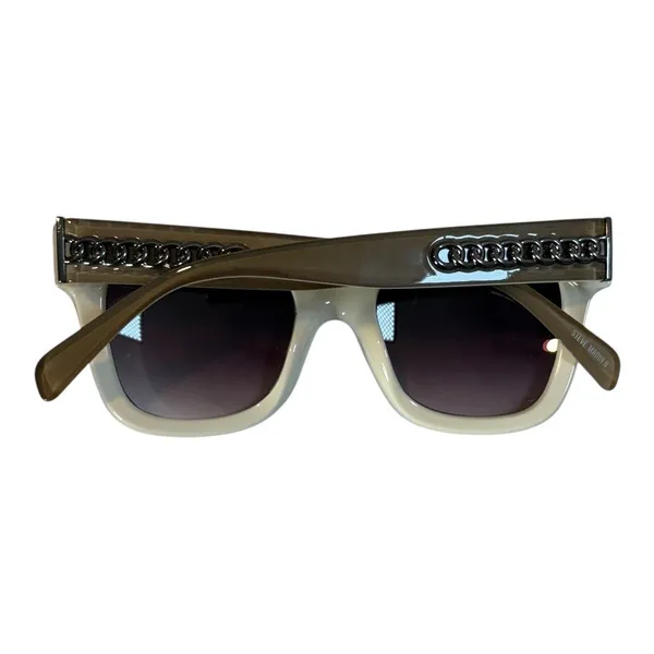 Steve Madden Sunglasses Womens‎ Green Chain Link Cat Eye Y2K Retro SR0422 - Image 10