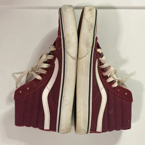 Vans Off the Wall Burgundy High Top Suede Skate Sneakers women’s size 8 - Image 7