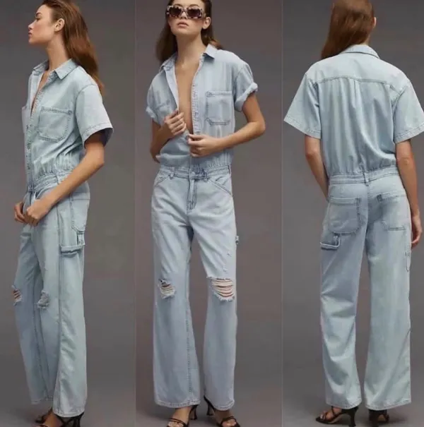 Anthropologie Pilcro Denim Jumpsuit Sz 6 - Image 2