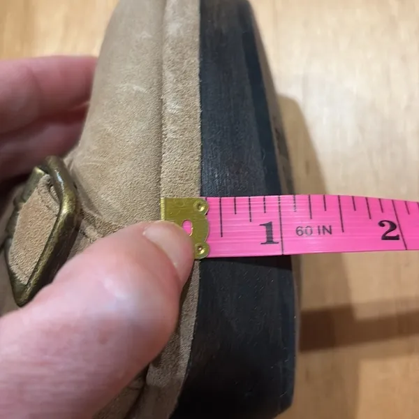 Juicy Couture Collette suede clogs mules platform shoes 7.5 tan - Image 10