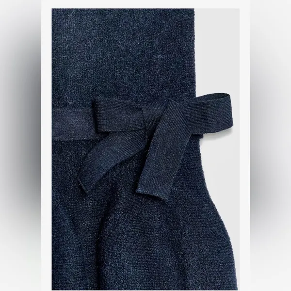 Zara NWT navy blue knit sweater peplum bow tie strapless tube bandeau top - Image 6