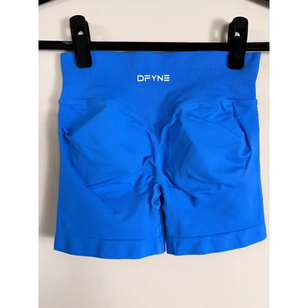 DFYNE Impact Halter Sports Bra and Scrunch Shorts Set Cobalt Blue XS - Image 7