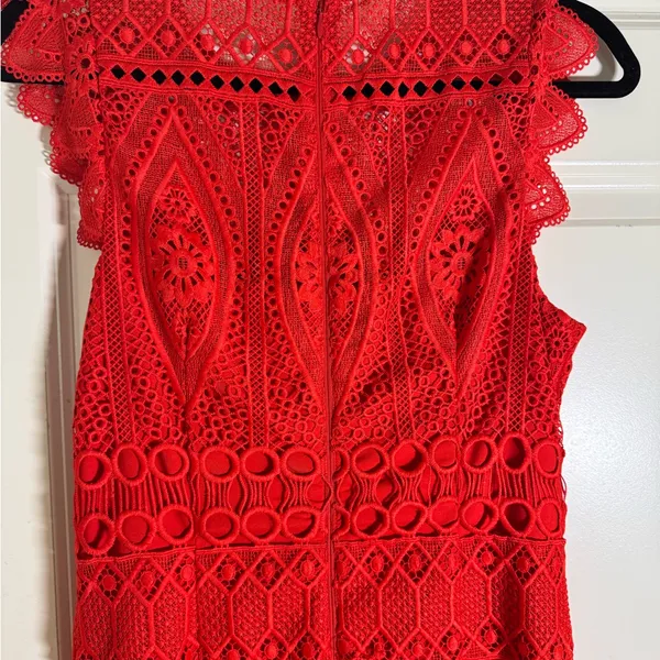 Antonio Melani Red Lace Sheath Dress Size 4 –‎ Cocktail Wedding Guest Party - Image 7