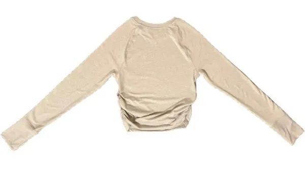 Aerie OFFLINE Ruched Cropped Long Sleeve with Thumbholes - Image 3