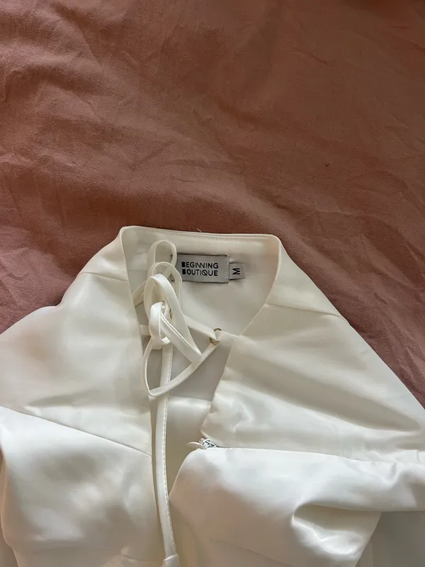 Beginning Boutique White Silk mini dress  - Image 3