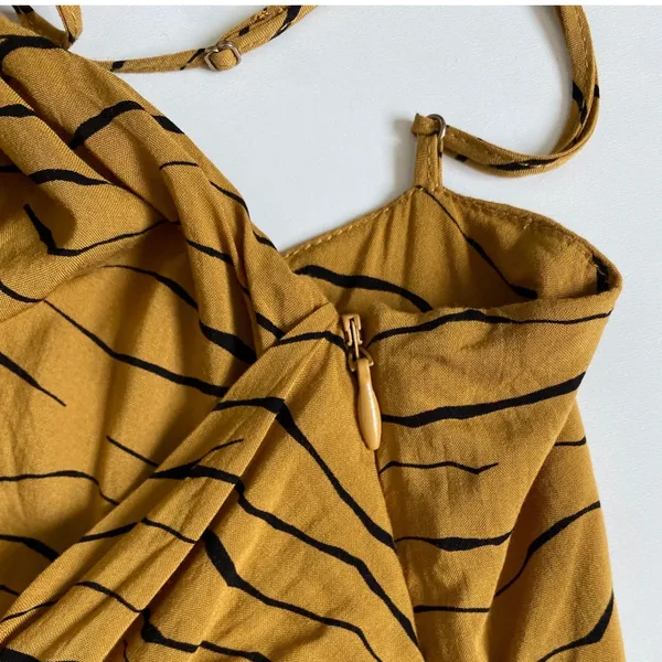 Urban‎ Outfitters Mustard Yellow Tiger Stripe Knot Front Mini Dress - M OB805863 - Image 11
