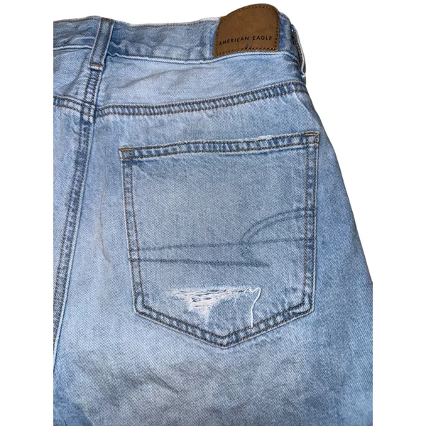 American Eagle High Rise‎ Baggy Shorts Size 26 Distressed Light Wash Spring Mom - Image 6