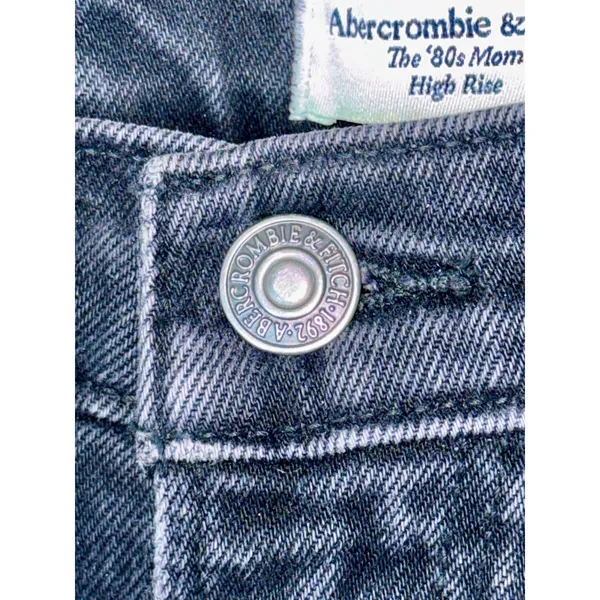 Abercrombie & Fitch The ’80s Mom High Rise Black Denim Jeans Size 30 10 L Tall - Image 5