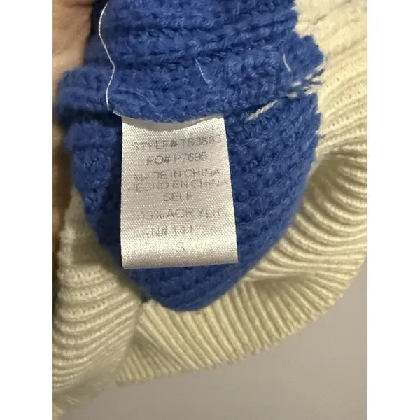 Hey Day Blue Knit Women's Short Sleeve Oversize‎ Cropped Short Sleeve Shirt Sz S - Image 3