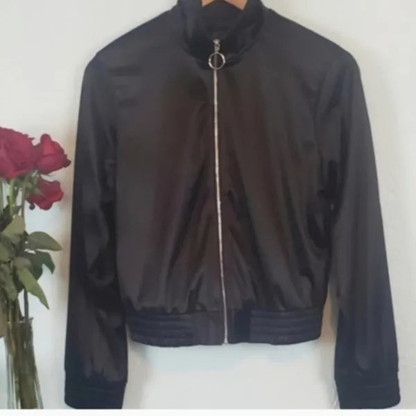 Nasty Gal black satin bomber jacket - Image 10