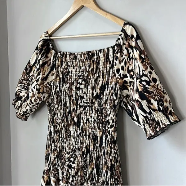 NWOT Midnight Velvet Midi Animal Print Dress - Image 4