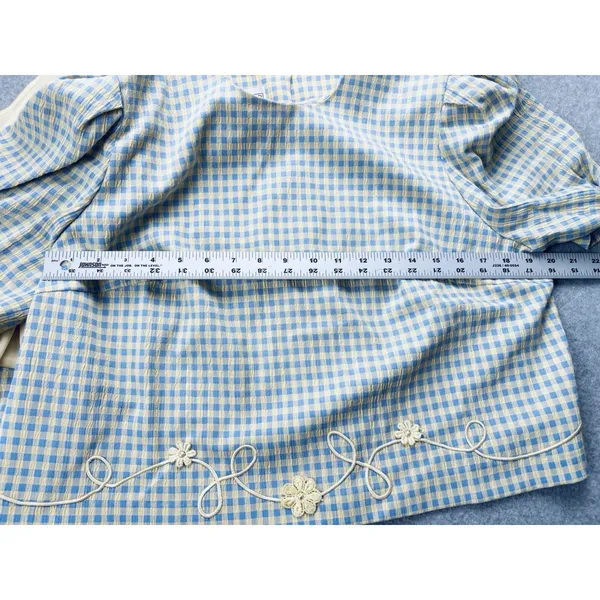 Vintage 90s Jessica Howard Gingham Dress Set Cottagecore Prairie 2pc Size 14 - Image 9