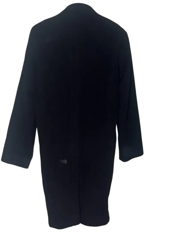BOGNER Black Coat Virgin Wool Cashmere Blend Double Breasted Womens Size 8 EU 38 - Image 2