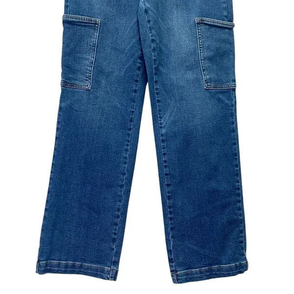 Judy Blue Cargo Wide Leg Jeans Size 7 | 28 High Rise Dark Wash Utility Denim - Image 9