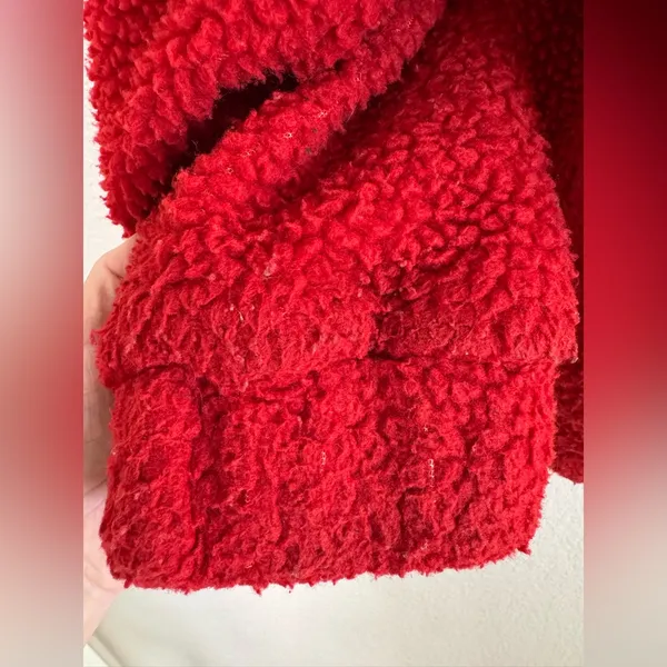 I. Am. Gia Pixie Oversized Teddy Coat Red size Medium Revolve $110 - Image 12