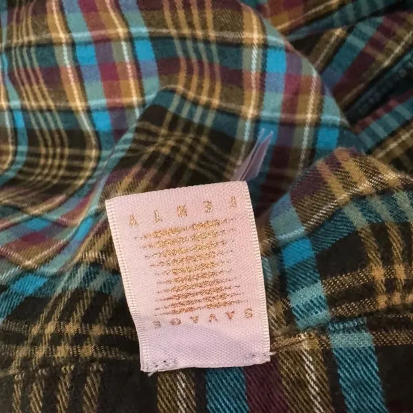 Savage X Fenty TIED UP TARTAN PJ RAW HEM SLEEP SHIRT Streetwear Comfy Medium - Image 10