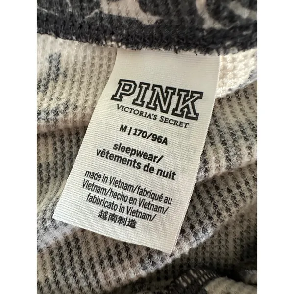 PINK Victoria's Secret Waffle Knit One-Piece Thermal Pajamas Onesie Medium - Image 6