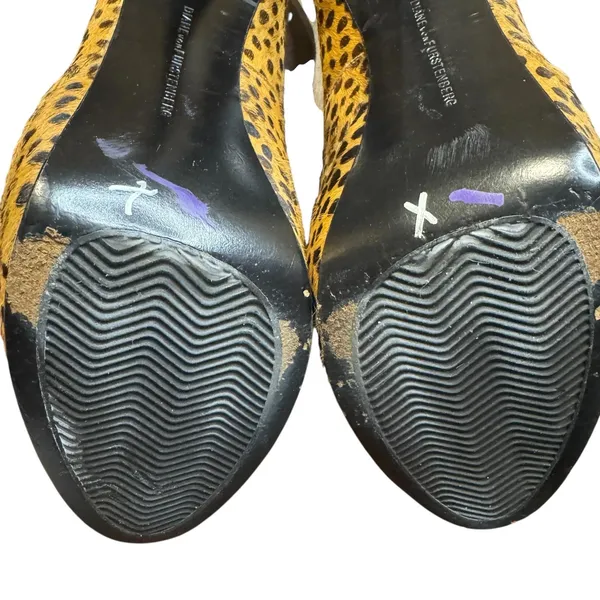 Diane von Furstenberg Shoes Womens Leopard Pony‎ Hair Calf Hair Stiletto Heels - Image 9