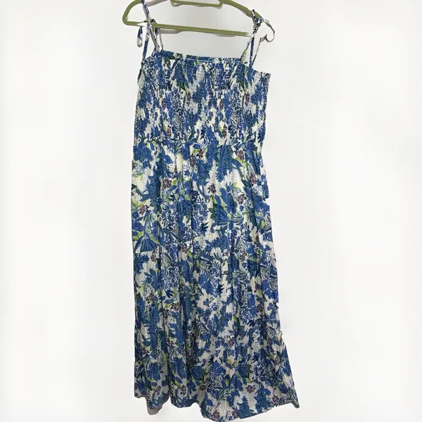 Hailey & Co Women's Plus Size‎ 3X Blue Floral Smocked Tie-Strap Maxi Dress - Image 8