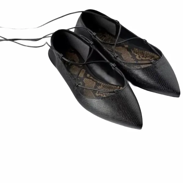 Nwt Zara Animal Print Tied Ballet Flats - Image 2