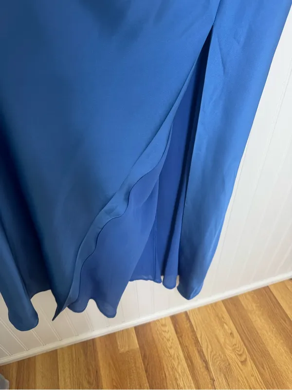 ASTR the Label Cannes Blue Satin Corset Maxi Dress Medium Wedding Guest Bustier - Image 8