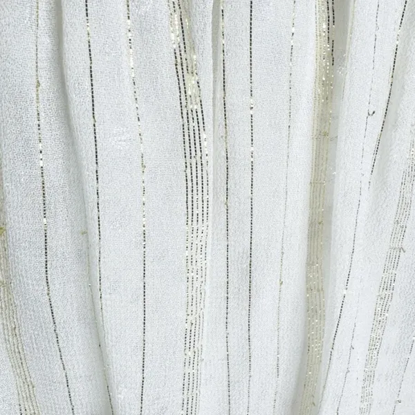 Anthropologie Kopal Tiered Mini Dress White with Metallic Threads Size S - Image 11