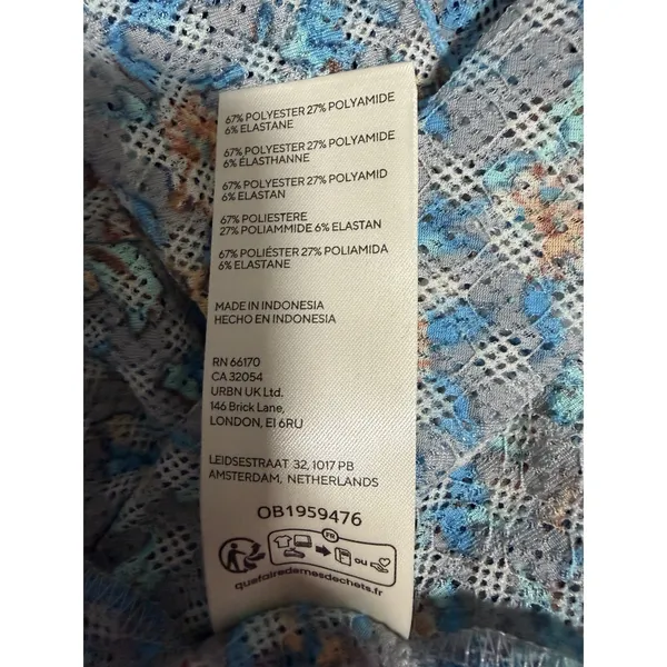 Free People Astra Peasant Top Blue Daisy Floral‎ Print Women's Size Medium - Image 13