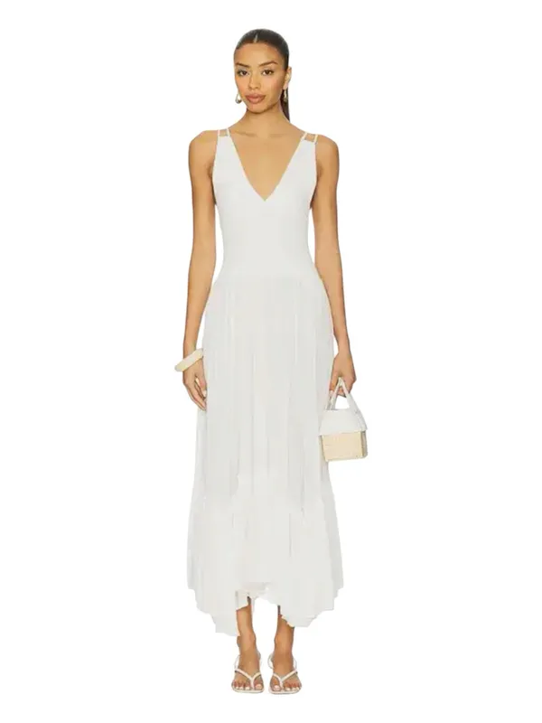 Free People Ivory Gauzy Maxi Dress Size Small - Image 4