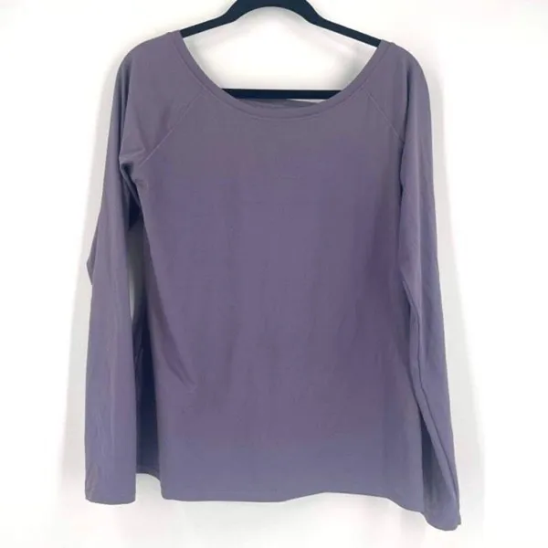 CALIA by Carrie Underwood Women's‎ Long Sleeve Elastic V Back Top Purple Large - Image 2