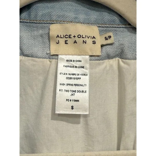 Alice + Olivia Jeans Two Tone Double‎ Jacket Spring Personality Denim Blue - Image 3