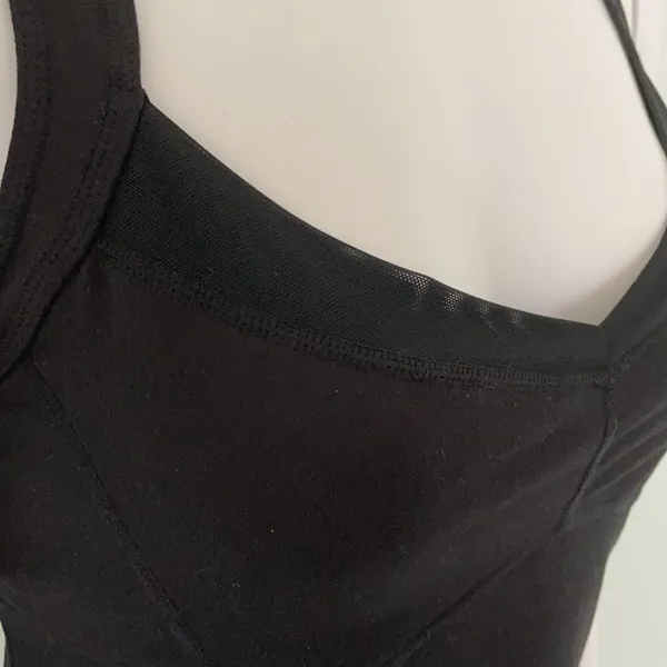 Zella Black Sweetheart Neck Tank Medium - Image 3