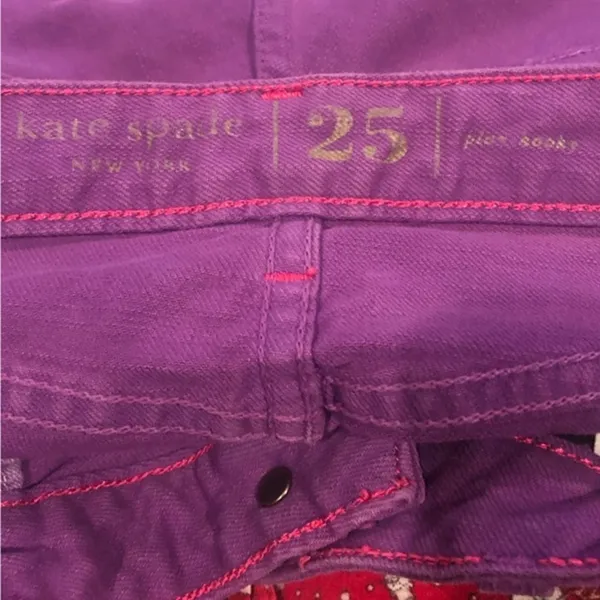 Kate Spade Purple Skinny Broome St Play Hookie Low-Rise Jeans 25 - Image 8