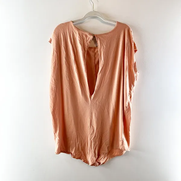 Free People Beach Short Sleeve Ice Cream Waistless Romper Orange Medium - Image 6