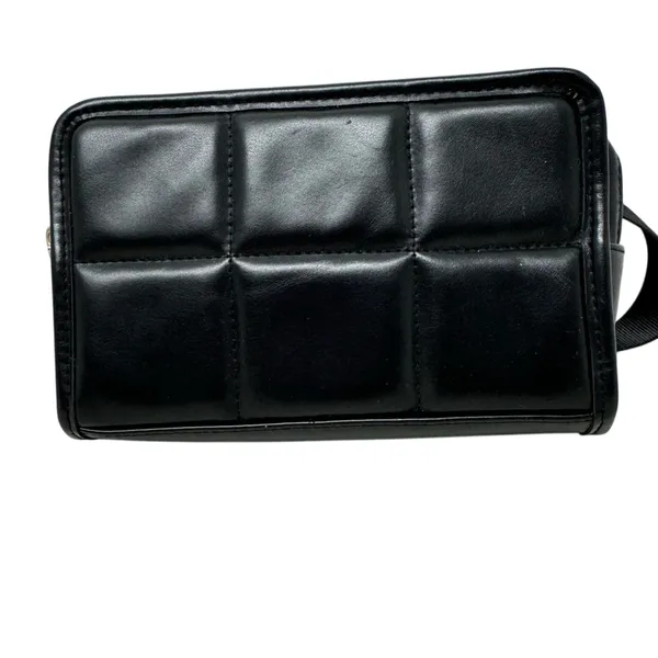 Amanda Uprichard Black Faux Leather Quilted Belt Bag Fanny Pack Purse Bag - Image 2