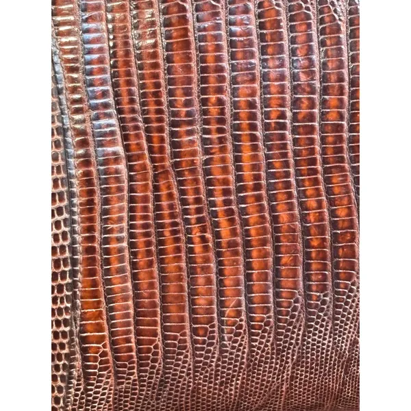 Vintage Brown Lizard Skin Print Frame Handbag Mid Century Exotic Top Handle - Image 7