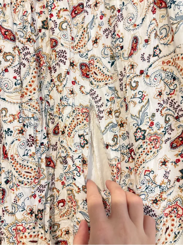 Moda floral Paisley Maxi Skirt cream size 2X - Image 6