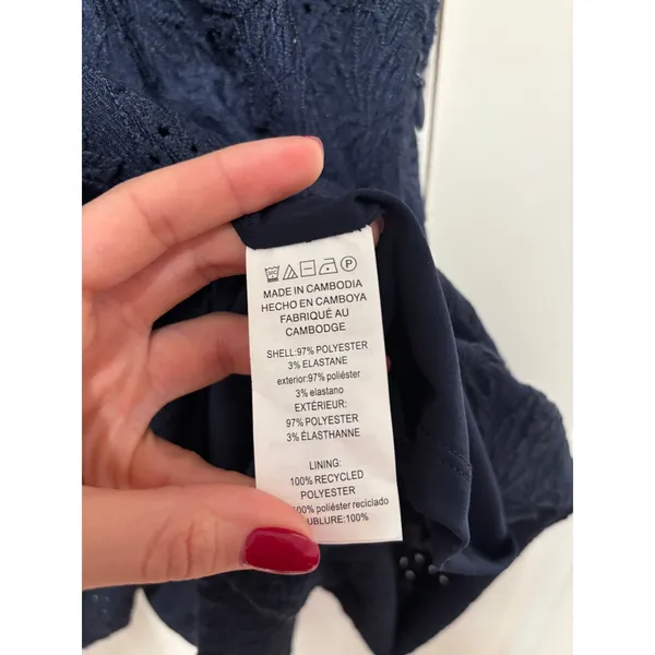 Michael Kors Navy Blue Embroidered Dress M - Image 7