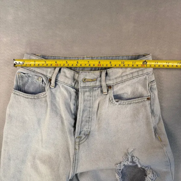 PacSun Womens High Rise Straight Distressed Light Wash Button Fly Jeans Size 24 - Image 11