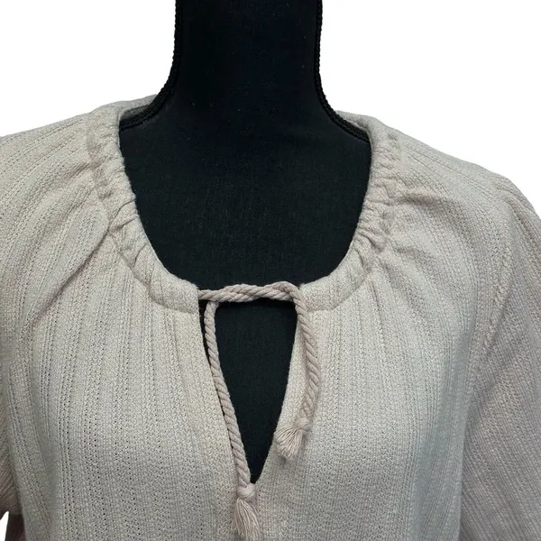 Madewell Women's Size M Medium Pointelle Tie Neck Tunic Avalon Pink‎ Top - Image 2