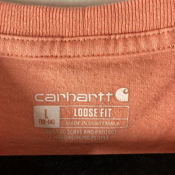 Carhartt Women's Iconic K87 Pocket T-Shirt Loose Fit Short Sleeve Pink L 12-14 - Image 3