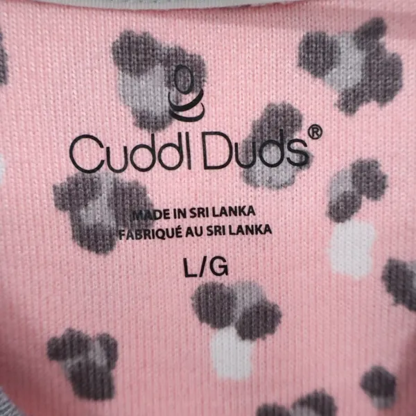 Cuddl Duds Sleepshirt Womens Large Light Pink Leopard Print Stretch Curved Hem - Image 5